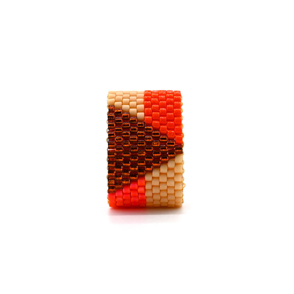 Naronna handmade woven Bony Ring with colourful pattern