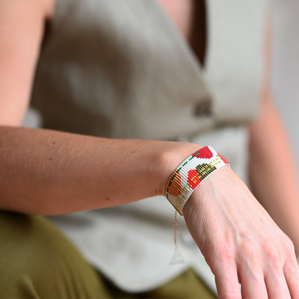 Naronna handmade woven Carla Bracelet with colourful pattern