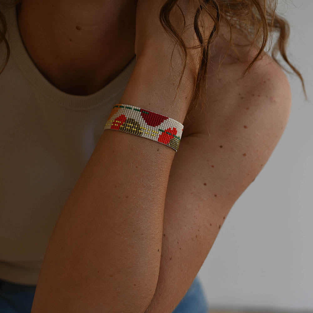 Naronna handmade woven Carla Bracelet with colourful pattern