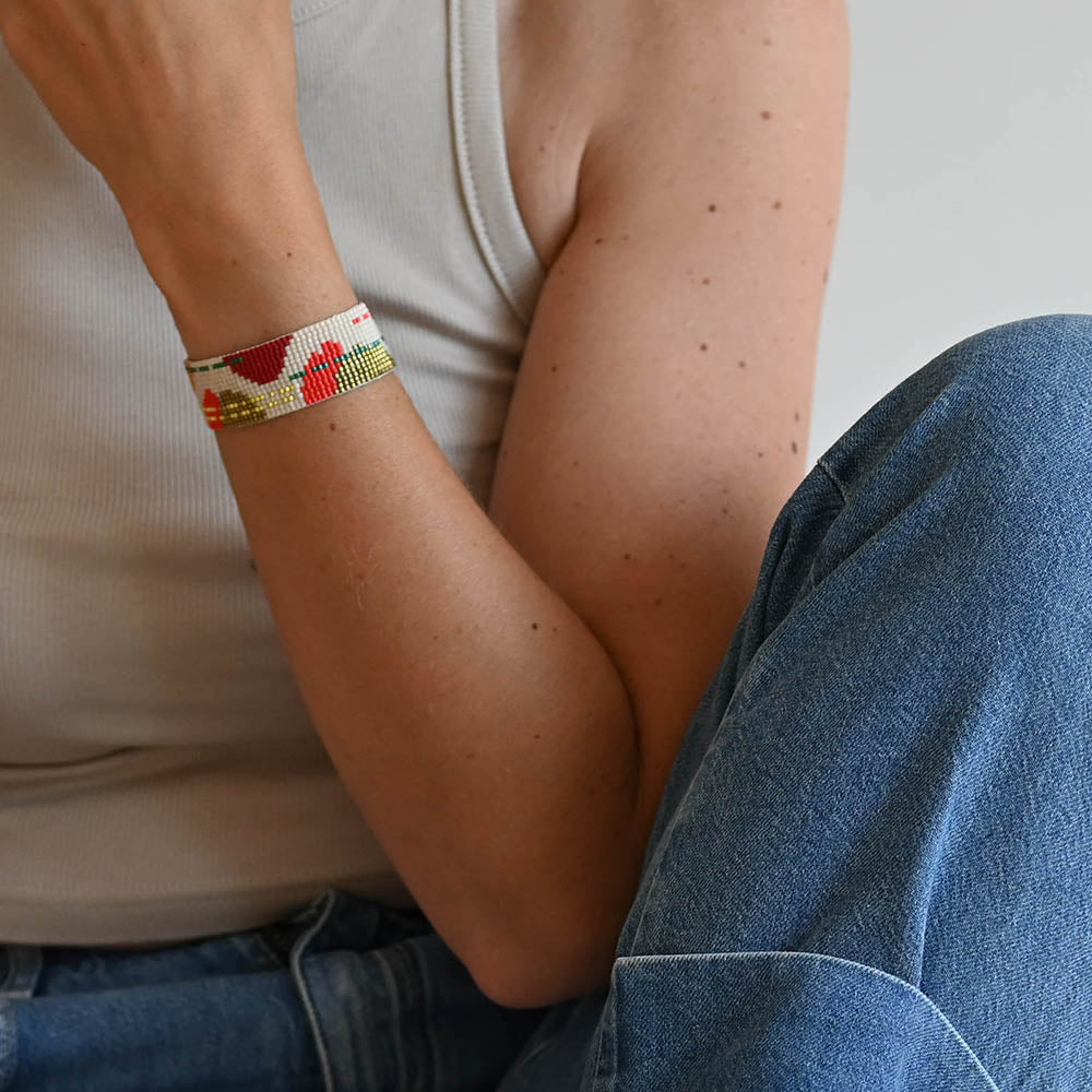 Naronna handmade woven Carla Bracelet with colourful pattern