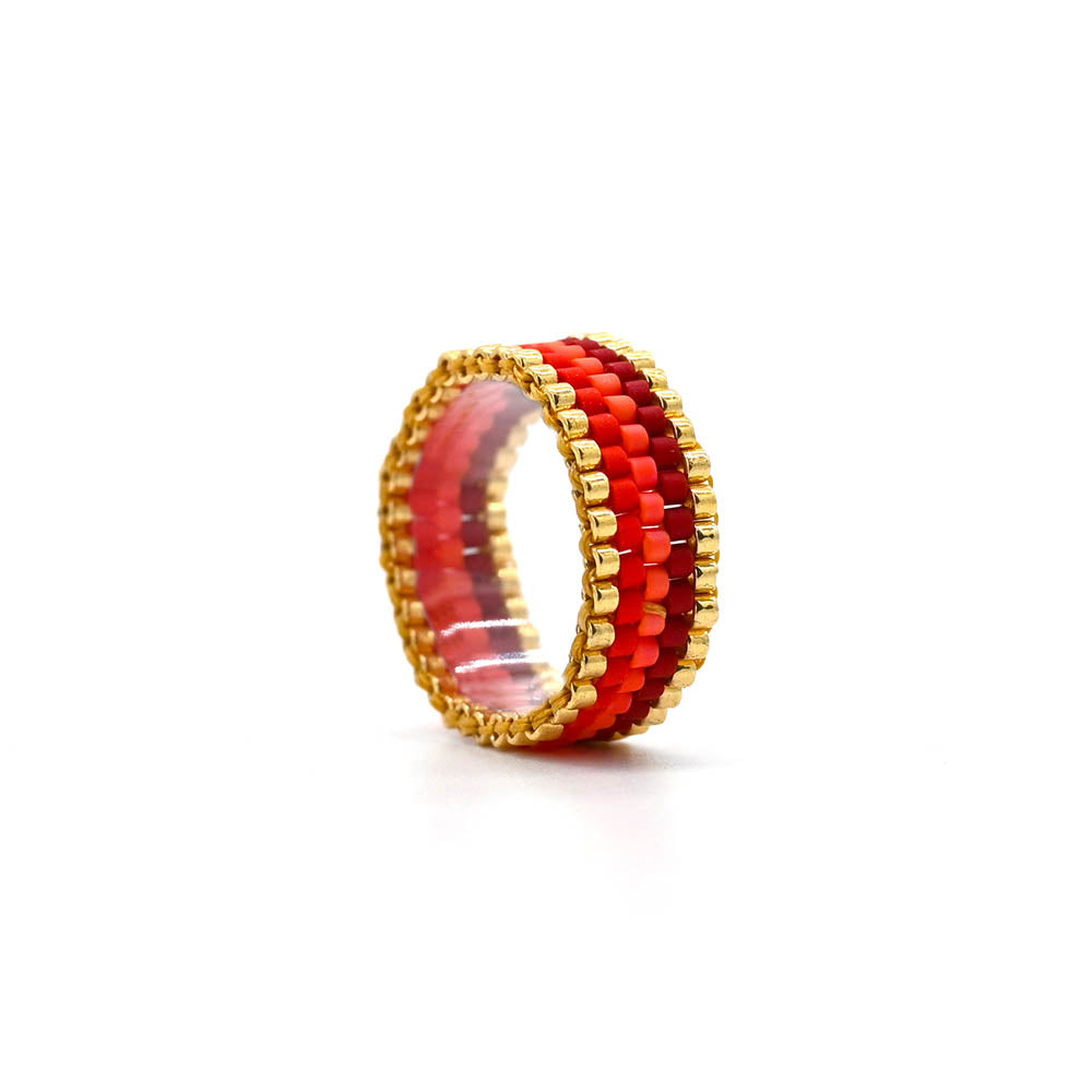 Naronna handmade woven Dani Ring with colourful pattern