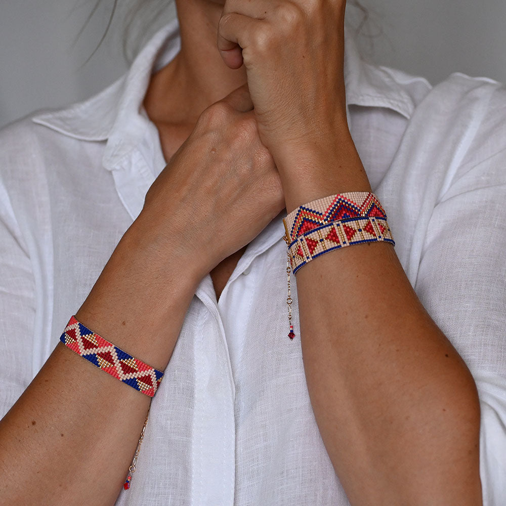 Naronna handmade woven Eliza Bracelet with colourful pattern