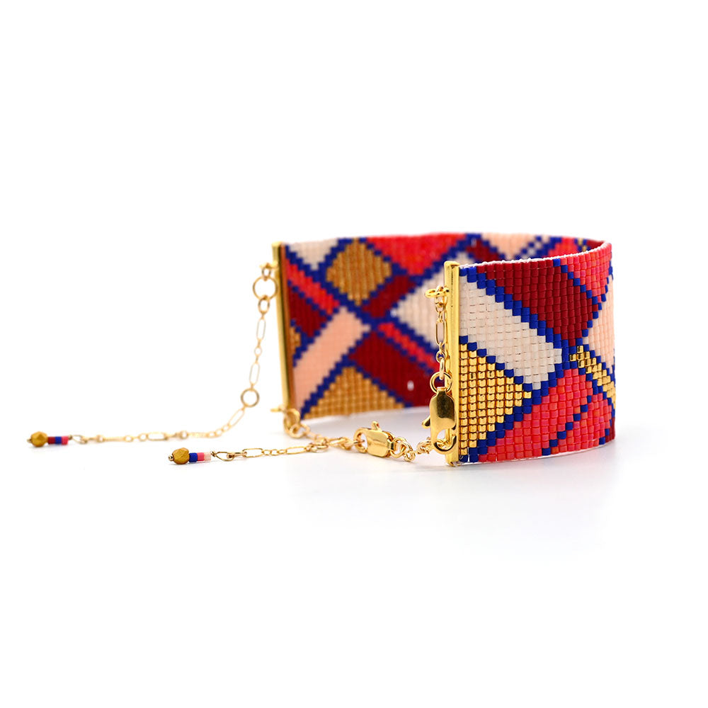 Naronna handmade woven Ellie Bracelet with colourful pattern