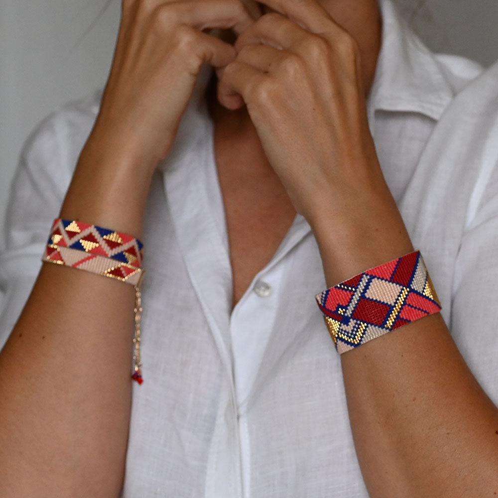 Naronna handmade woven Ellie Bracelet with colourful pattern