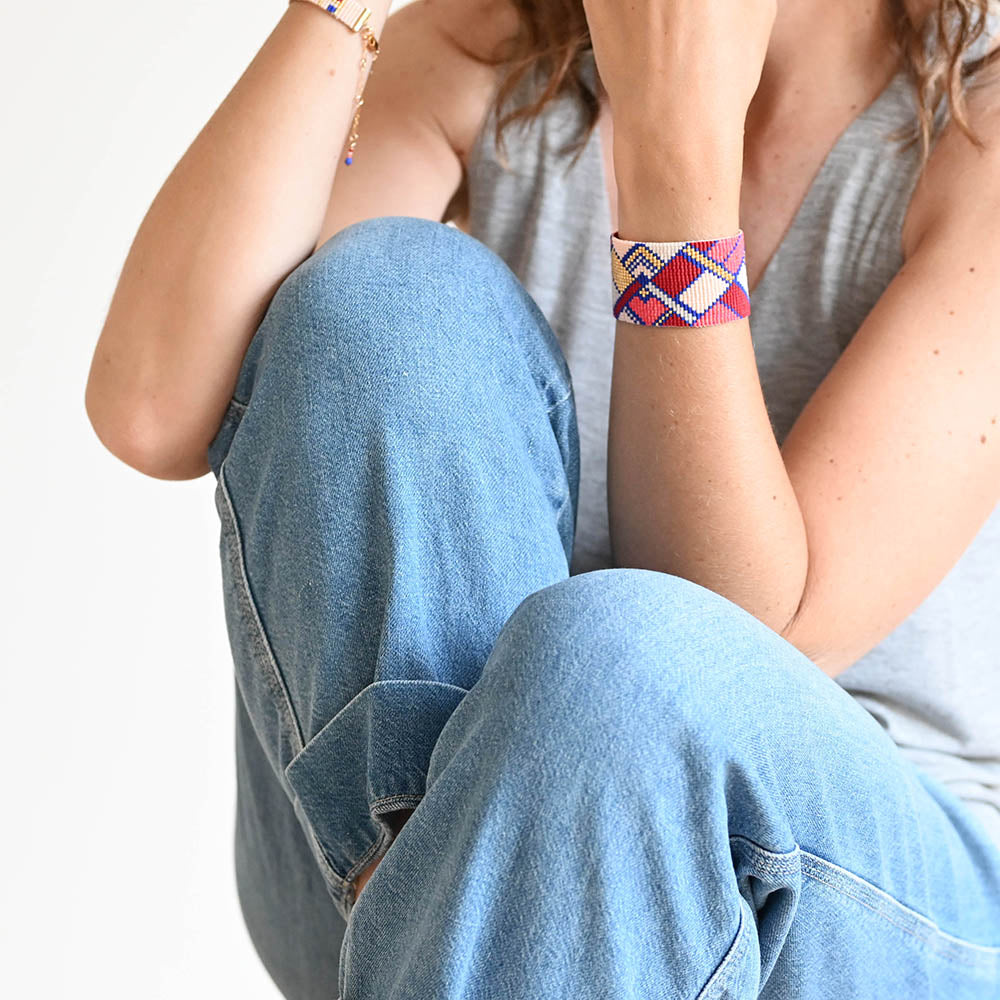 Naronna handmade woven Ellie Bracelet with colourful pattern