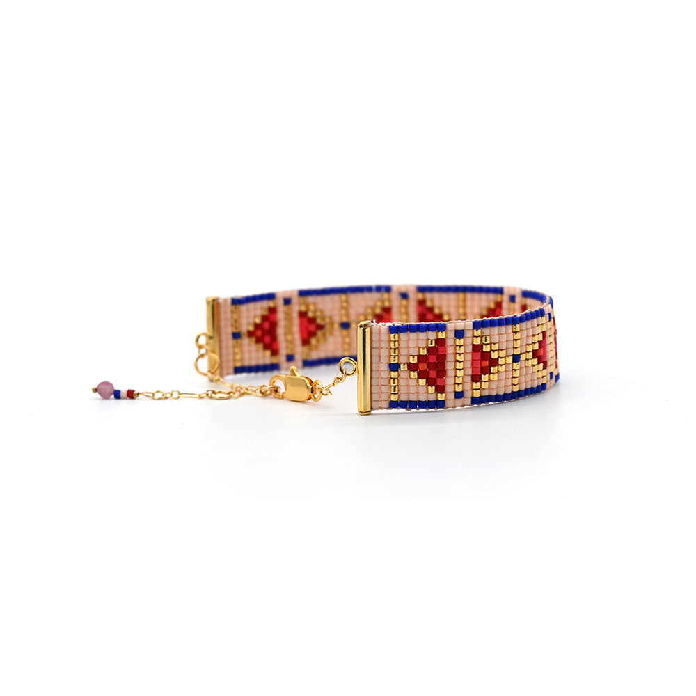 Naronna handmade woven Eloise Bracelet with colourful pattern