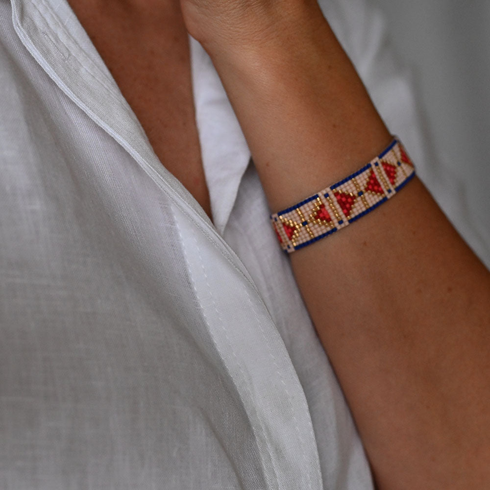 Naronna handmade woven Eloise Bracelet with colourful pattern