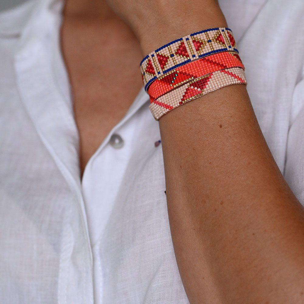 Naronna handmade woven Eloise Bracelet with colourful pattern