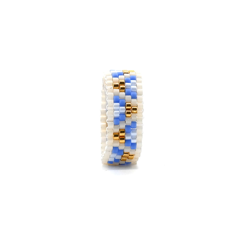 Naronna handmade woven Emma Ring with colourful pattern