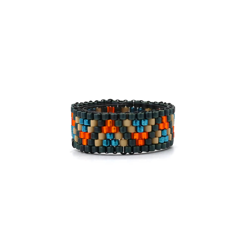 Naronna handmade woven Eva Ring with colourful pattern