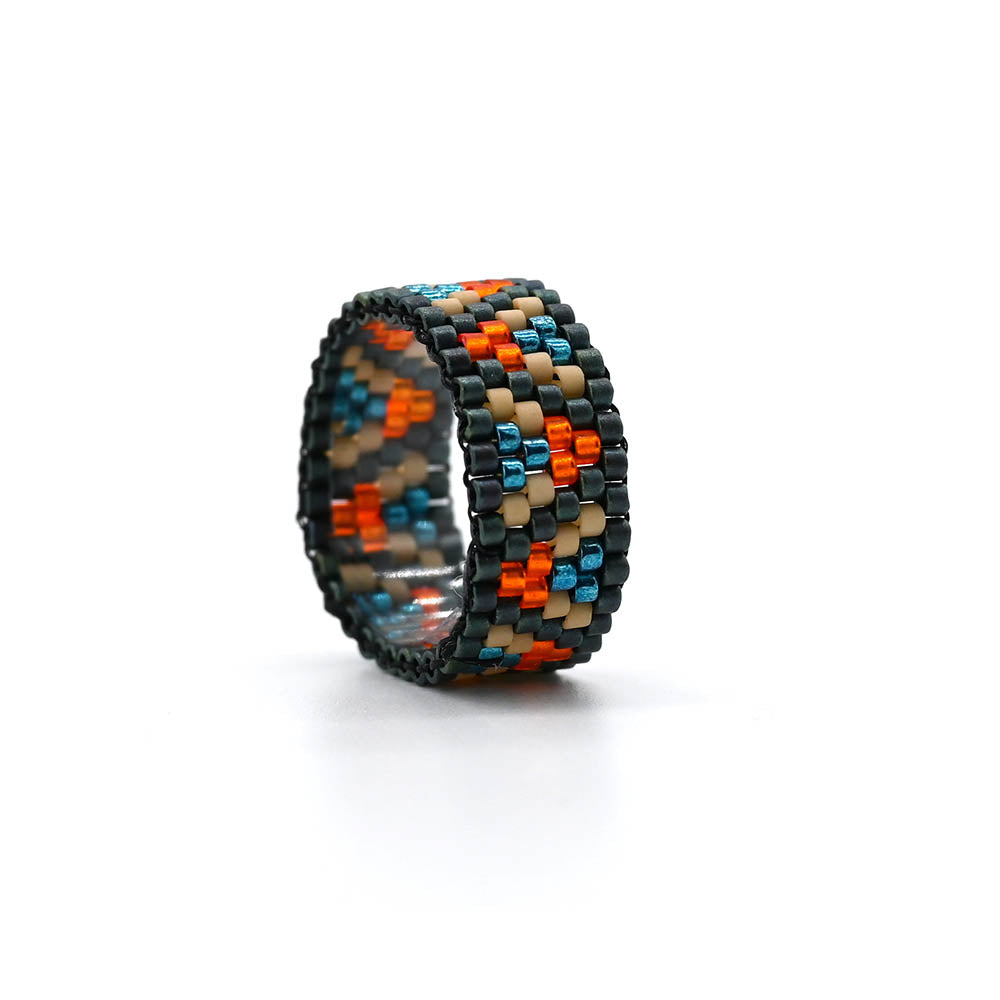 Naronna handmade woven Eva Ring with colourful pattern