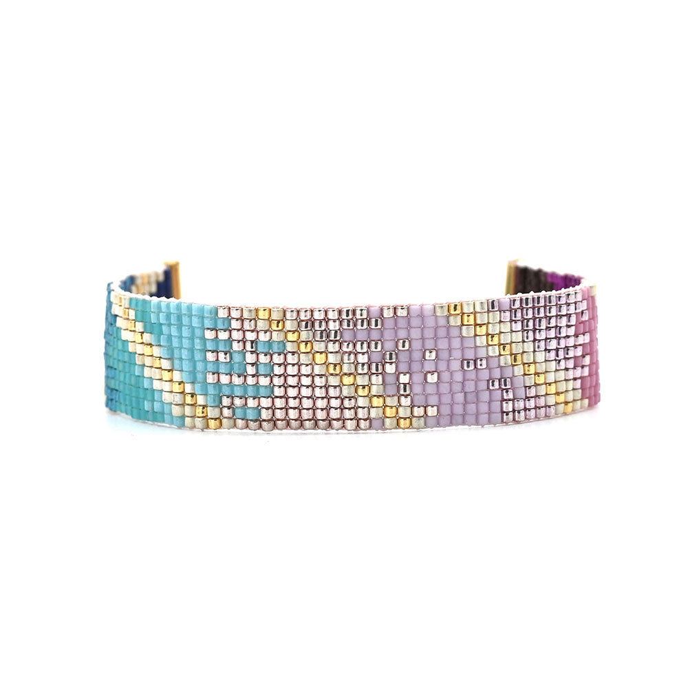 Naronna handmade woven Gemini Bracelet with colourful pattern