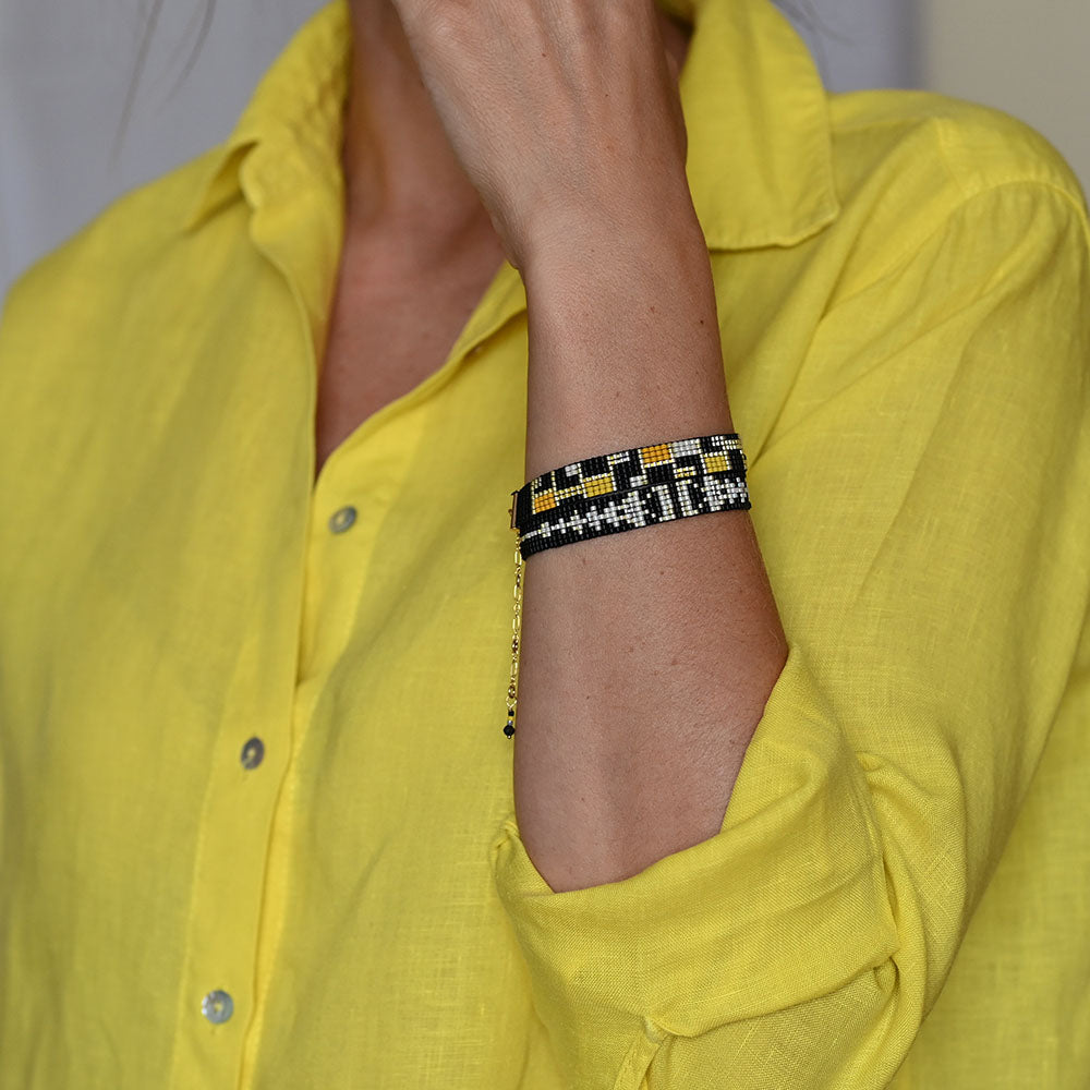 Naronna handmade woven Gemma Bracelet with colourful pattern