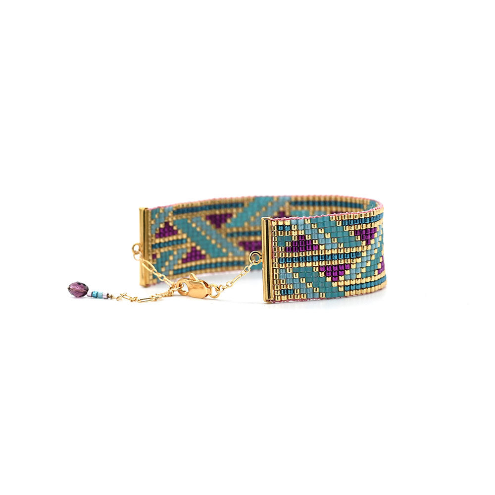 Naronna handmade woven Genesis Bracelet with colourful pattern