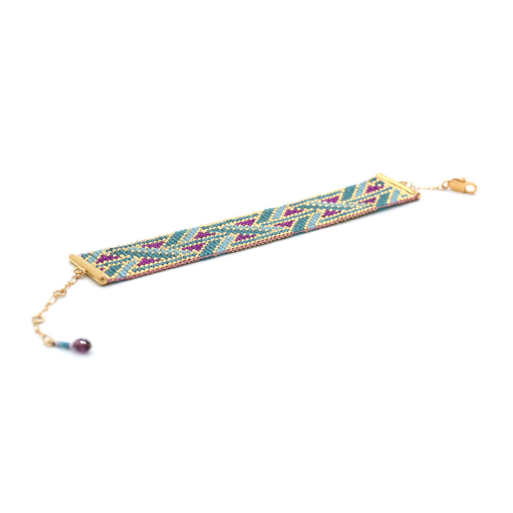 Naronna handmade woven Genesis Bracelet with colourful pattern