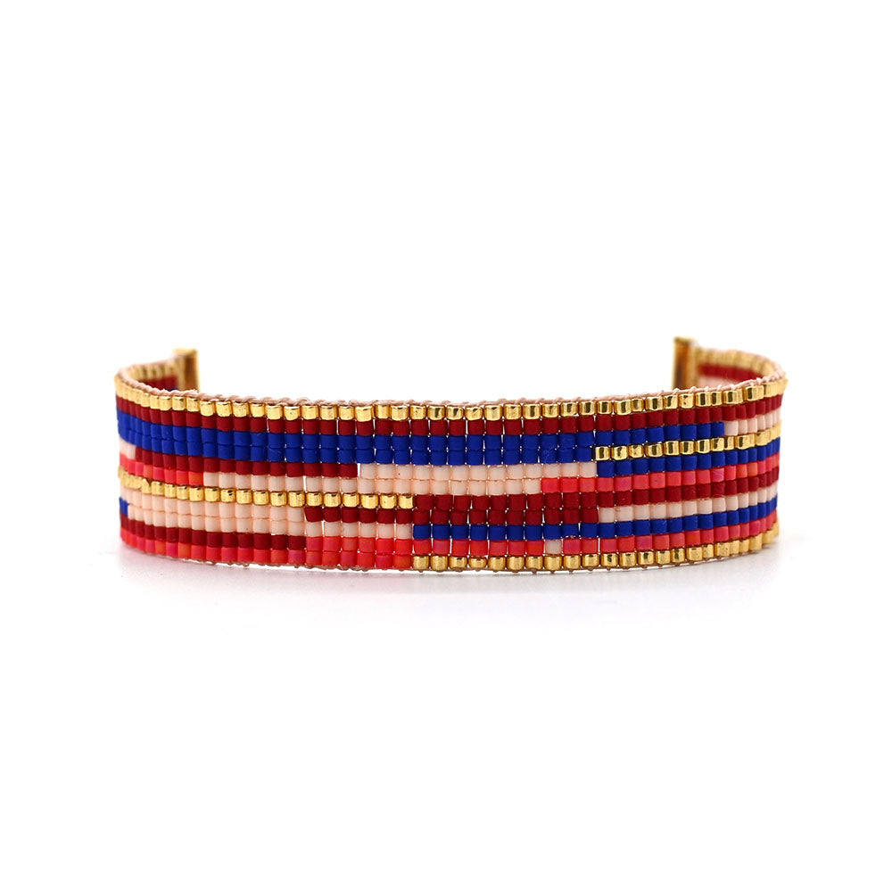 Naronna handmade woven Giselle Bracelet with colourful pattern