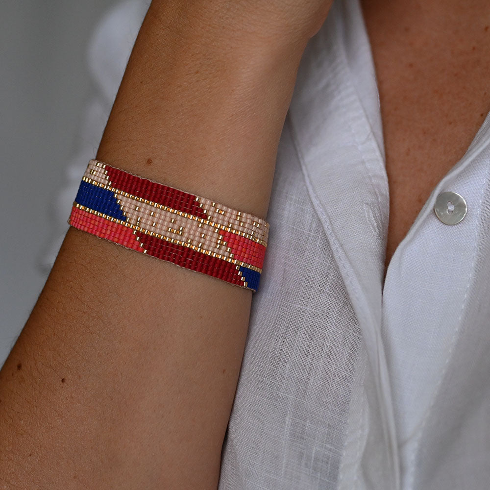 Naronna handmade woven Grace Bracelet with colourful pattern