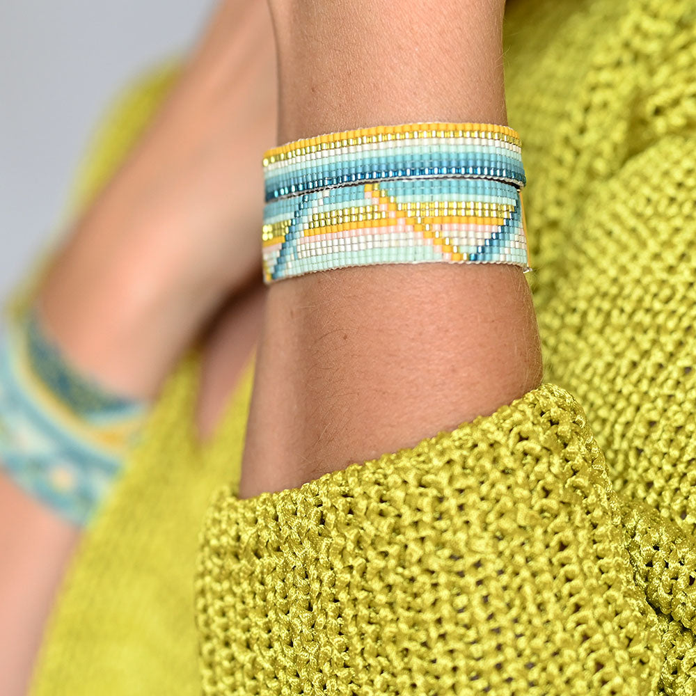 Naronna handmade woven Haven Bracelet with colourful pattern