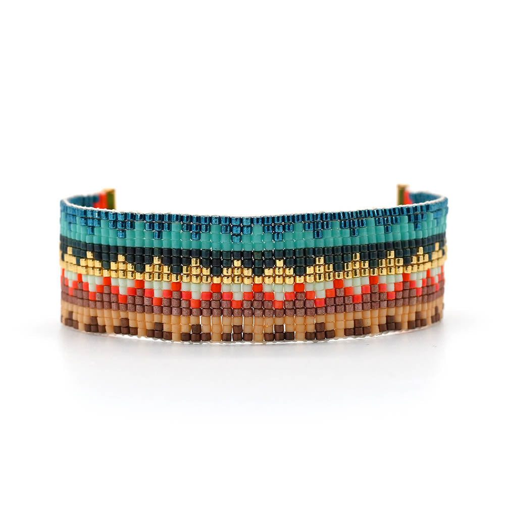 Naronna handmade woven Isabelle Bracelet with colourful pattern