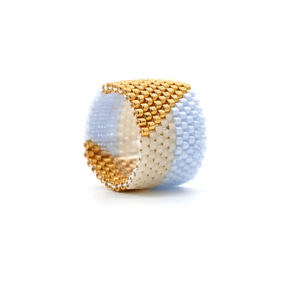 Naronna handmade woven Jasmine Ring with colourful pattern