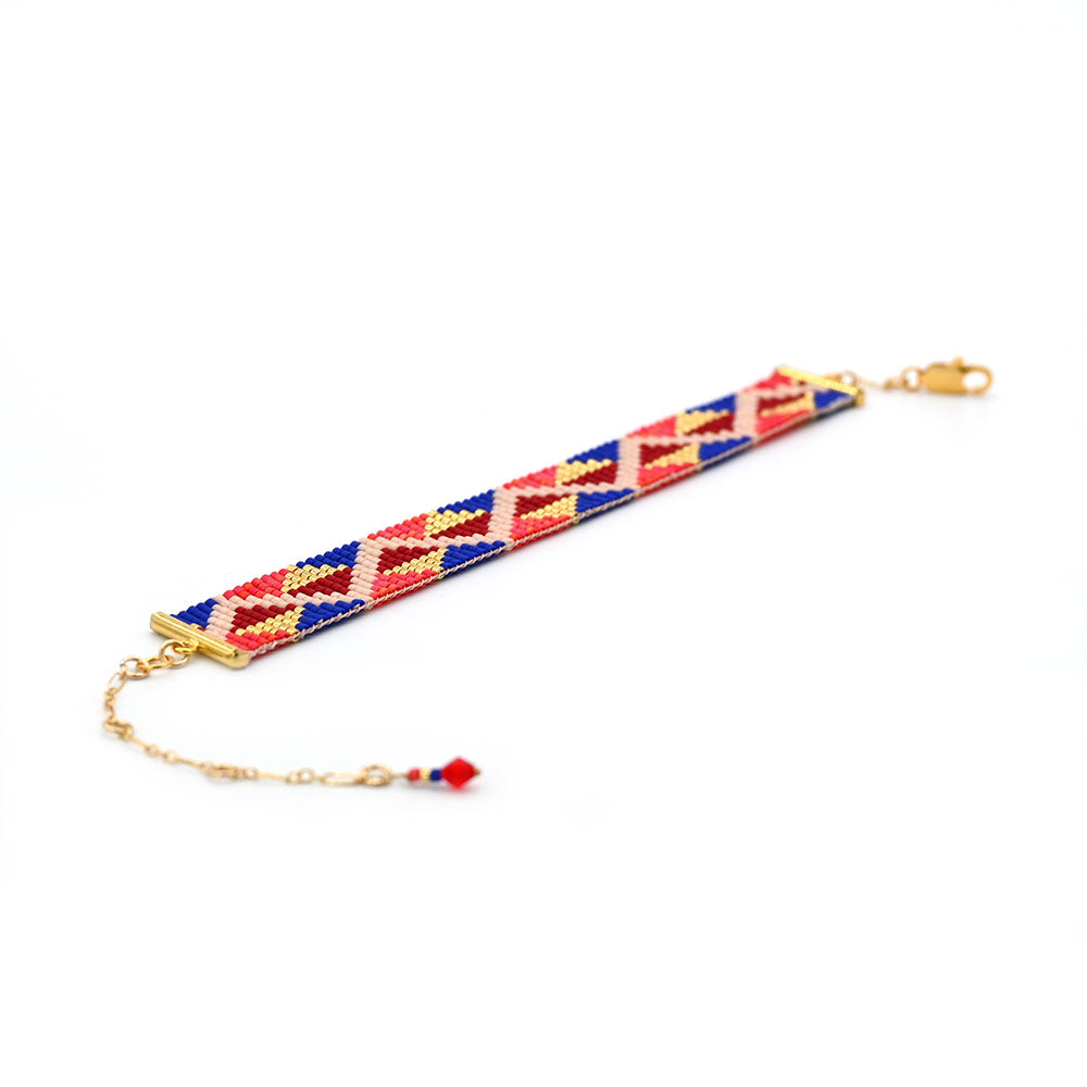 Naronna handmade woven Julia Bracelet with colourful pattern