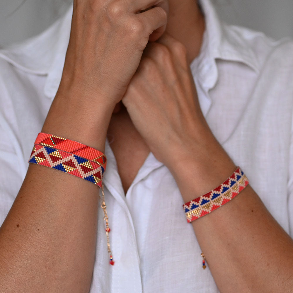 Naronna handmade woven Julia Bracelet with colourful pattern