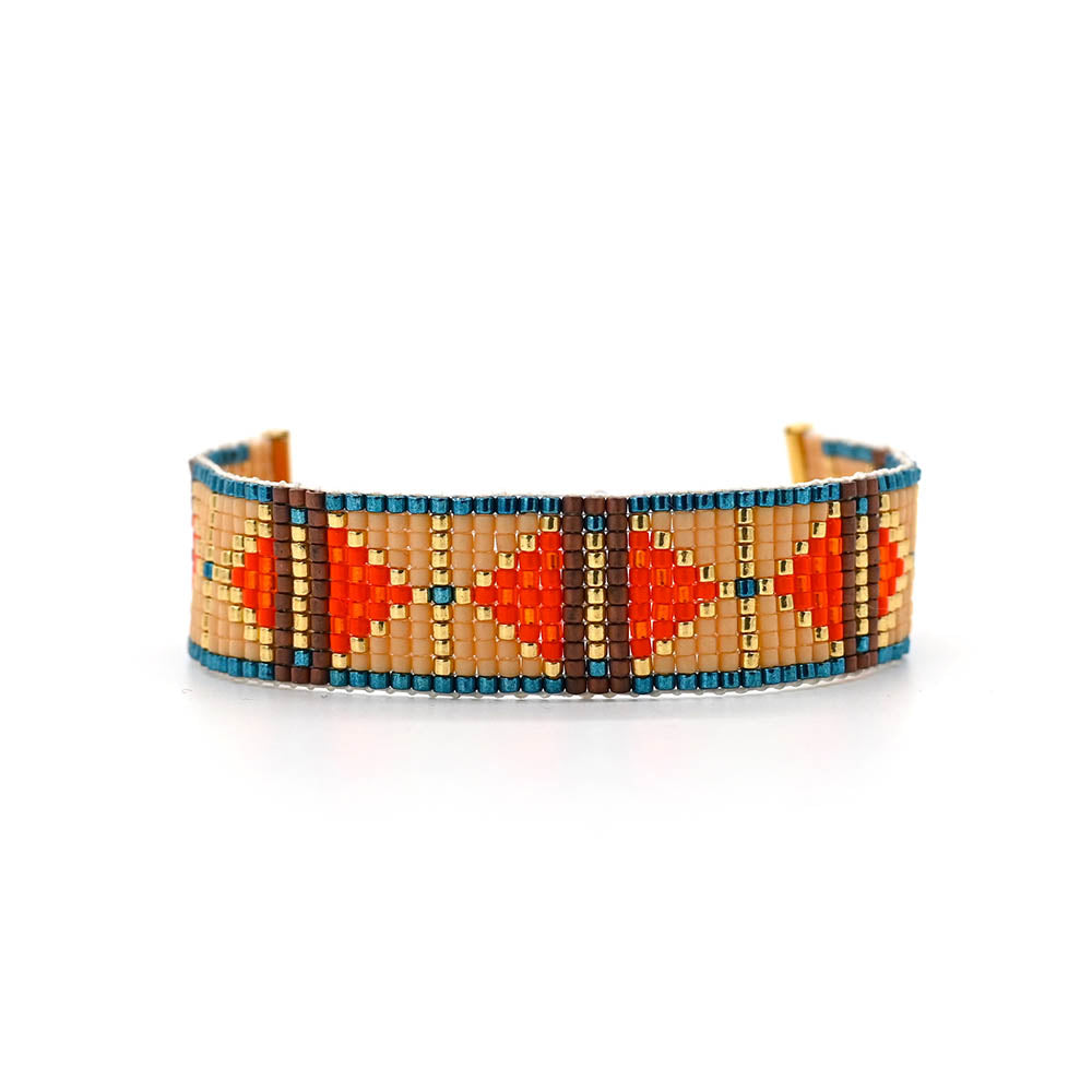 Naronna handmade woven Khloe Bracelet with colourful pattern