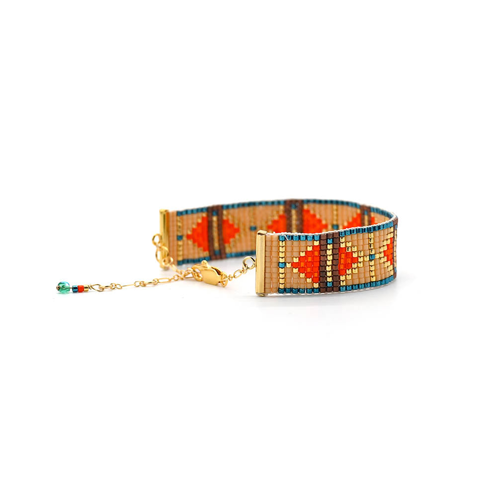 Naronna handmade woven Khloe Bracelet with colourful pattern