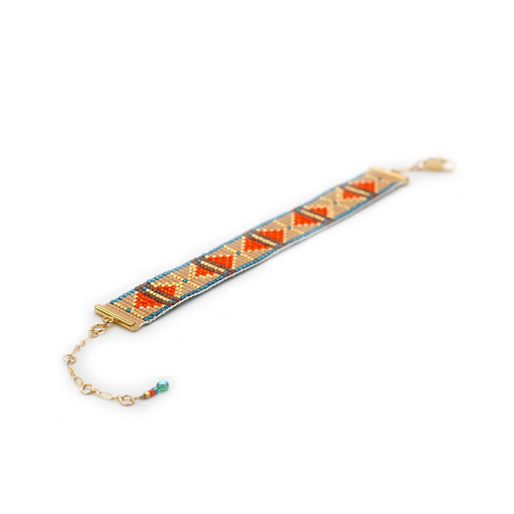 Naronna handmade woven Khloe Bracelet with colourful pattern