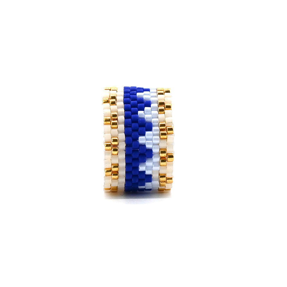 Naronna handmade woven Lana Ring with colourful pattern