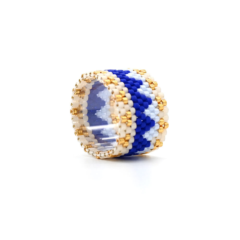 Naronna handmade woven Lana Ring with colourful pattern