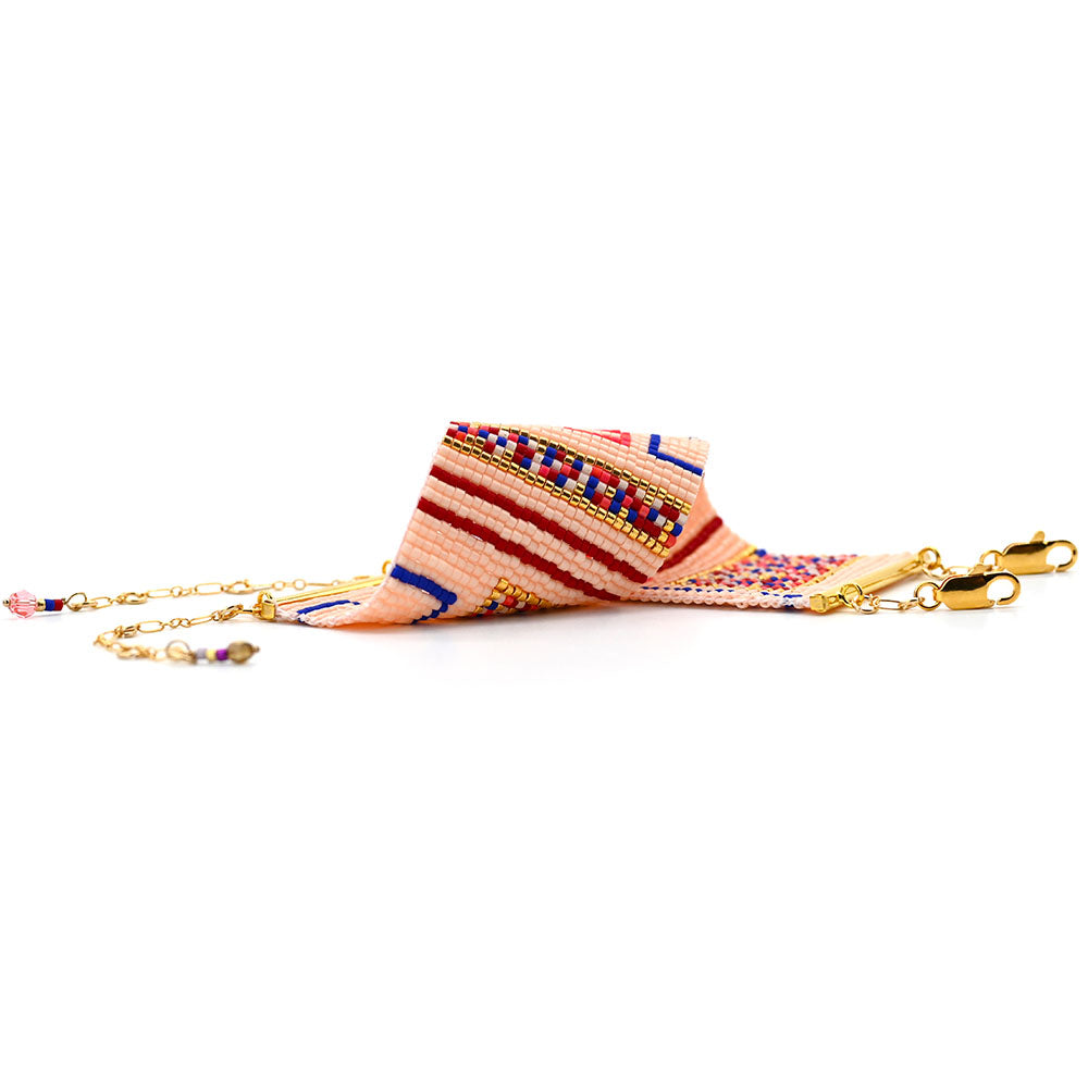 Naronna handmade woven Lily Bracelet with colourful pattern