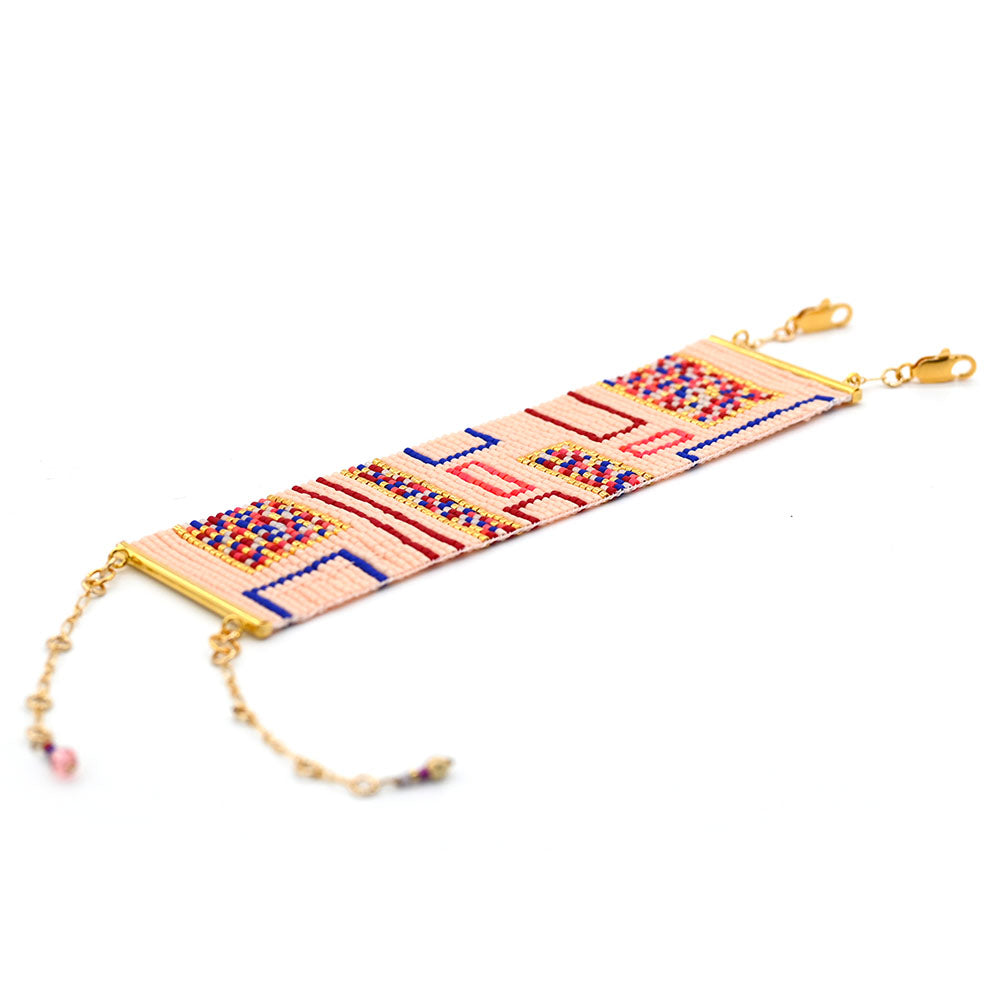 Naronna handmade woven Lily Bracelet with colourful pattern