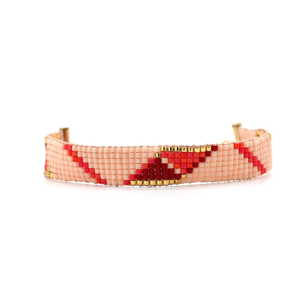 Naronna handmade woven Magnolia Bracelet with colourful pattern