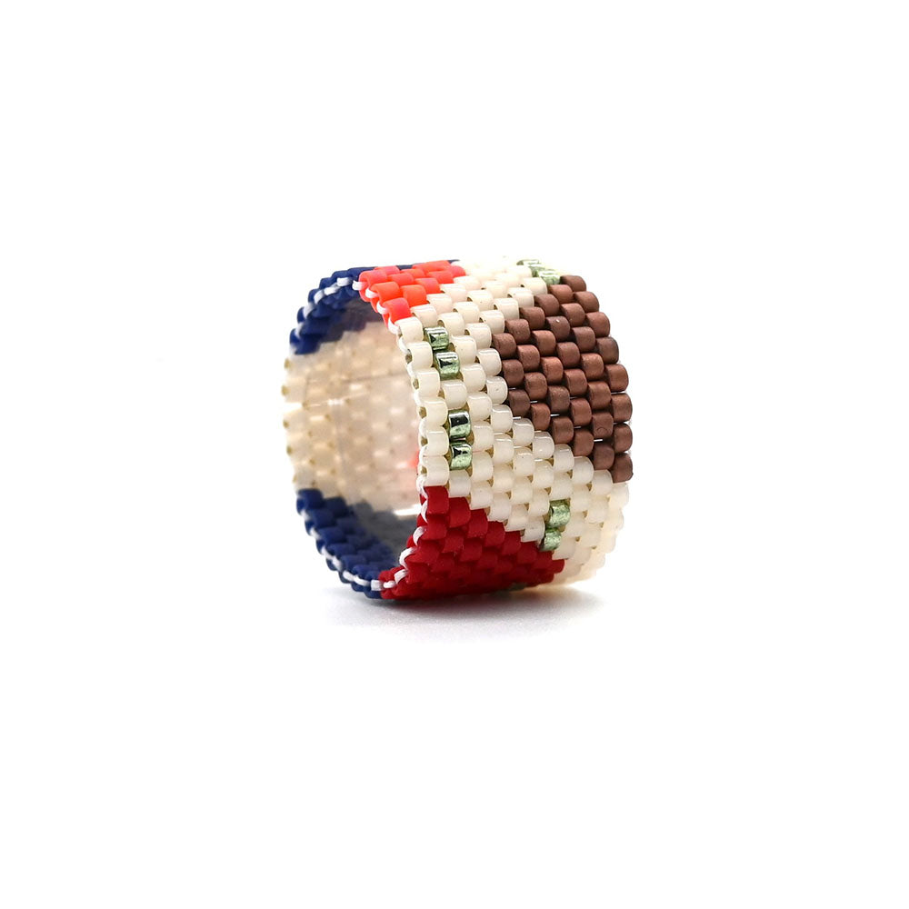 Naronna handmade woven Maluma Ring with colourful pattern