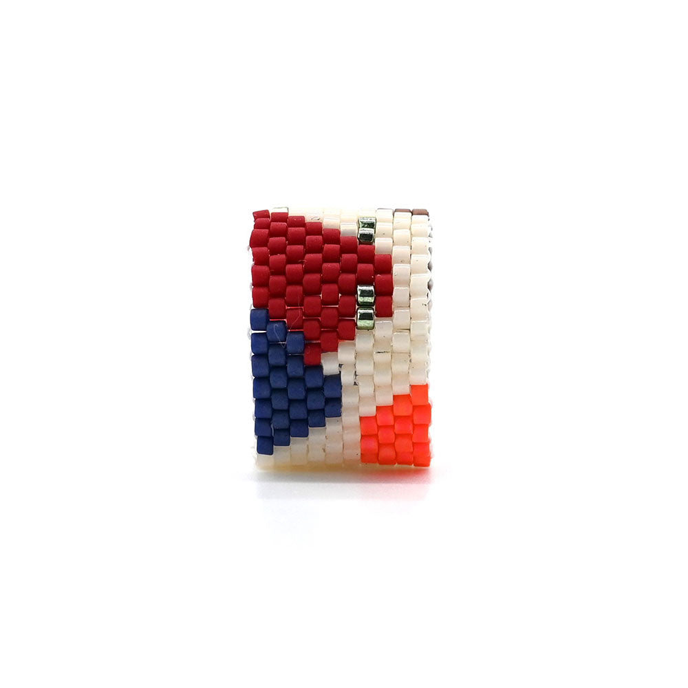 Naronna handmade woven Maluma Ring with colourful pattern