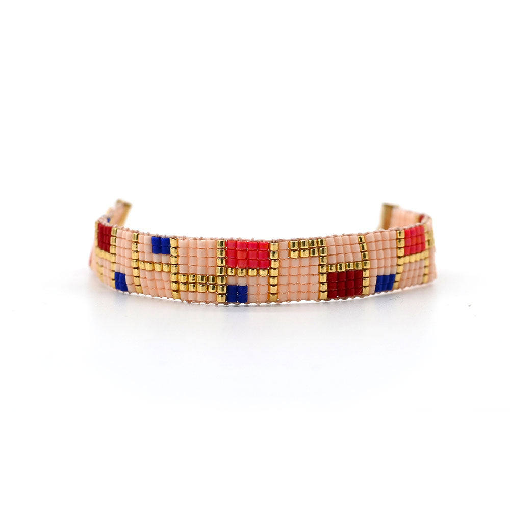 Naronna handmade woven Margaret Bracelet with colourful pattern