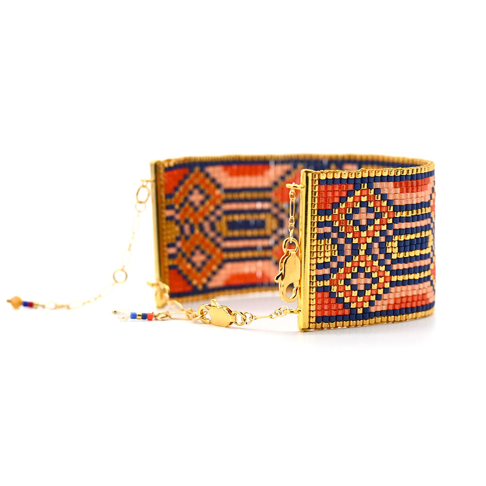 Naronna handmade woven Marina Bracelet with colourful pattern