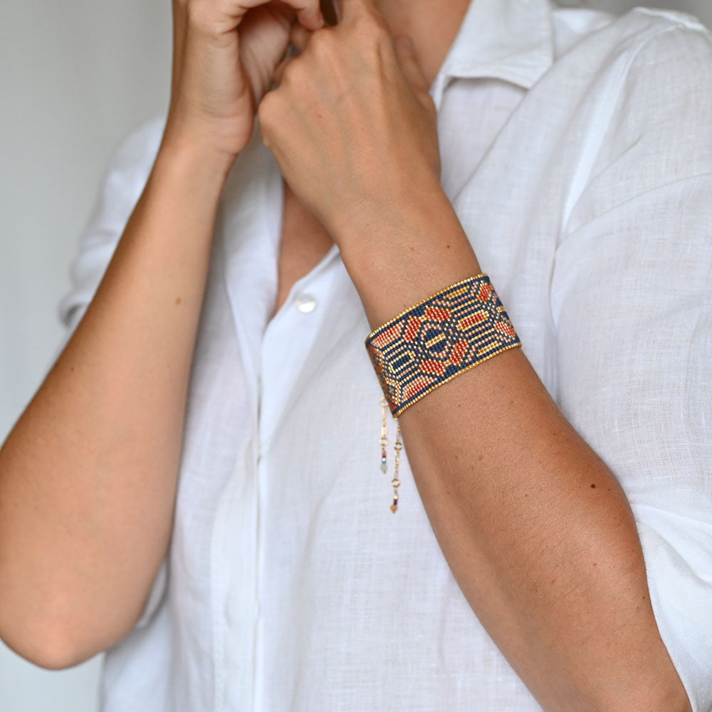 Naronna handmade woven Marina Bracelet with colourful pattern