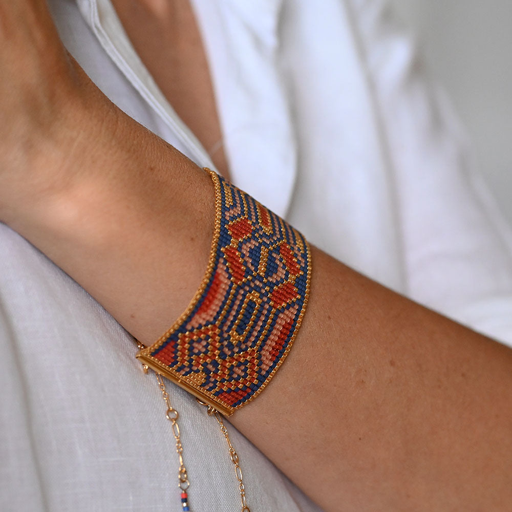 Naronna handmade woven Marina Bracelet with colourful pattern