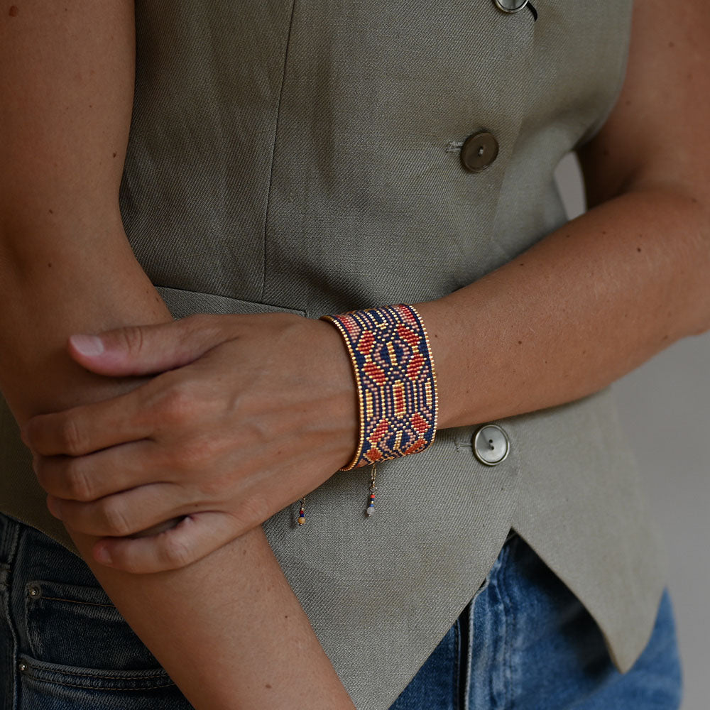 Naronna handmade woven Marina Bracelet with colourful pattern