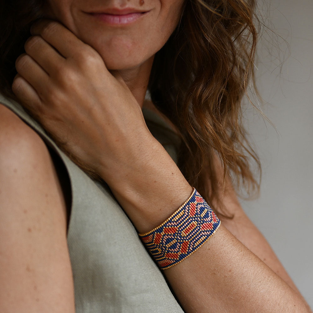 Naronna handmade woven Marina Bracelet with colourful pattern