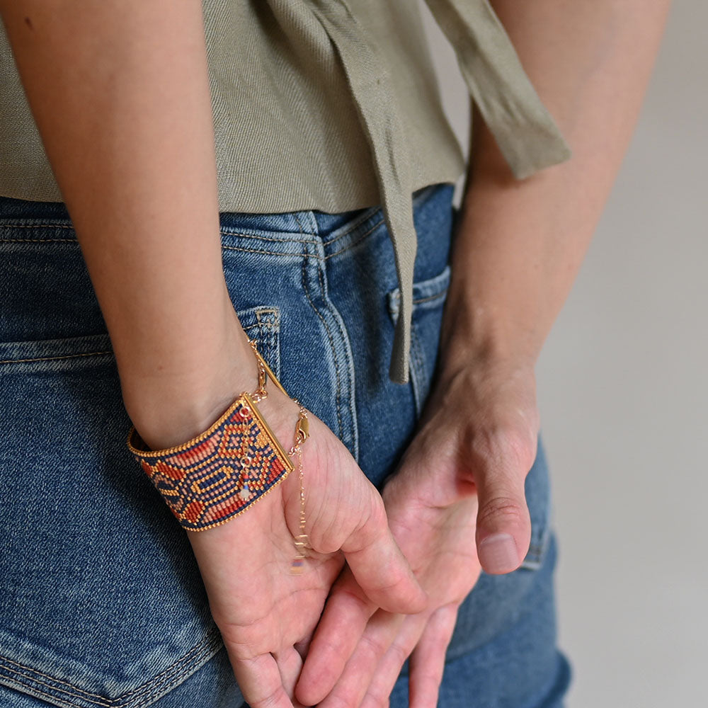 Naronna handmade woven Marina Bracelet with colourful pattern