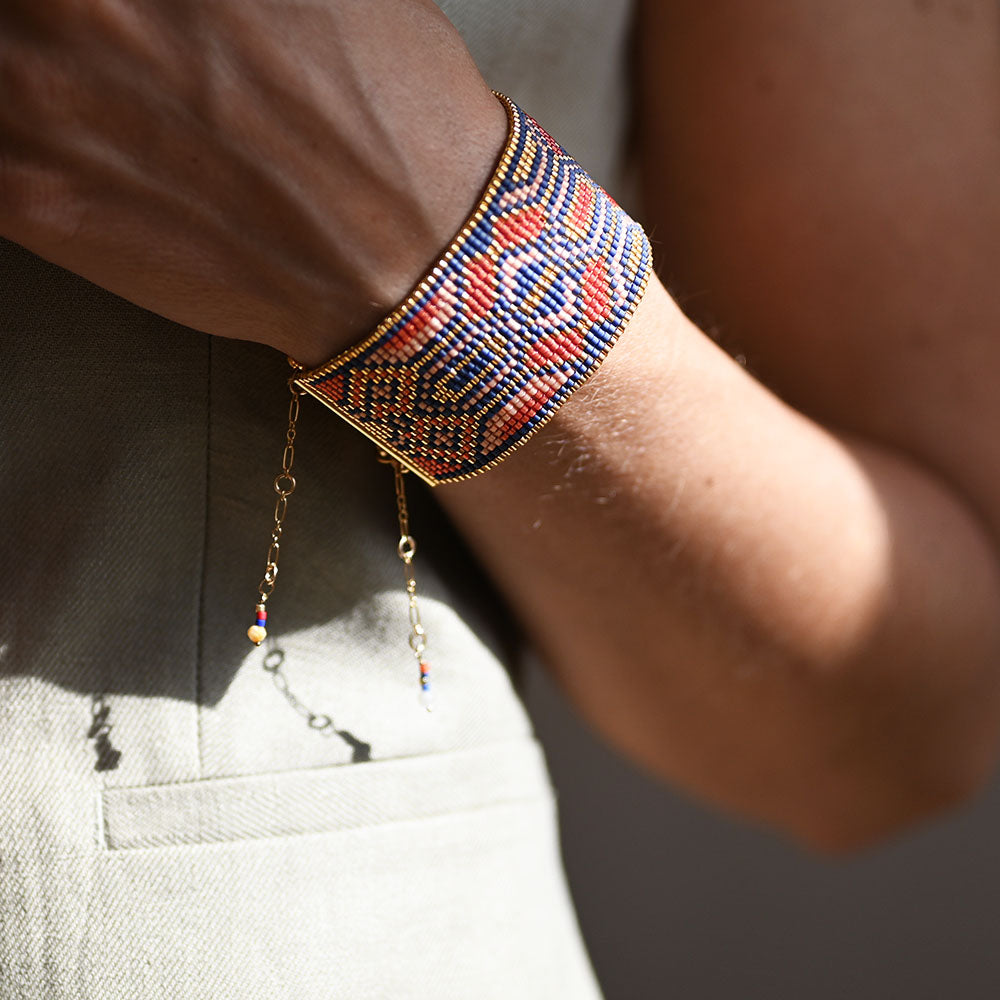 Naronna handmade woven Marina Bracelet with colourful pattern