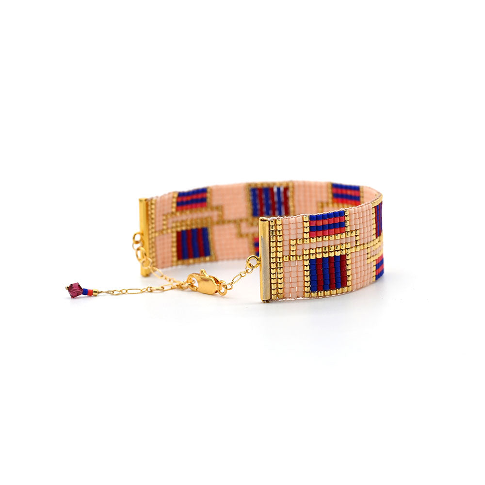 Naronna handmade woven Maya Bracelet with colourful pattern