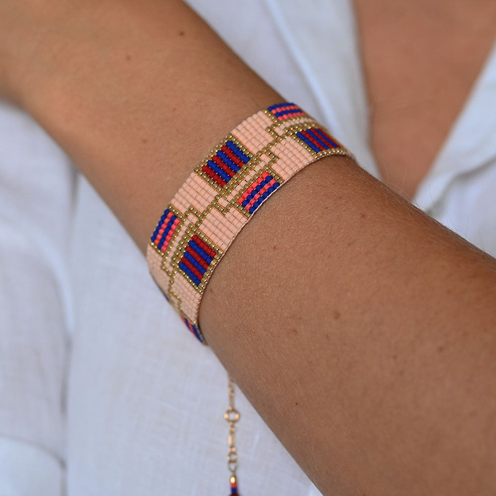 Naronna handmade woven Maya Bracelet with colourful pattern