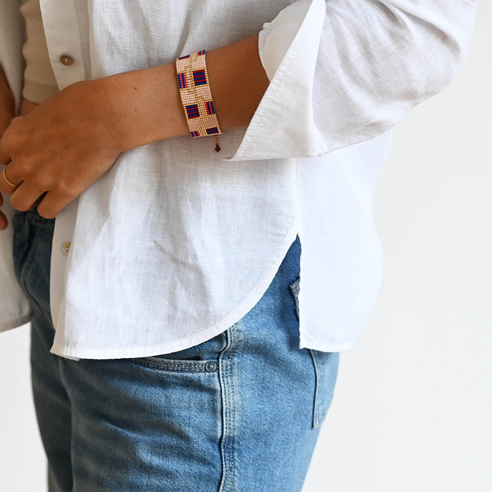 Naronna handmade woven Maya Bracelet with colourful pattern