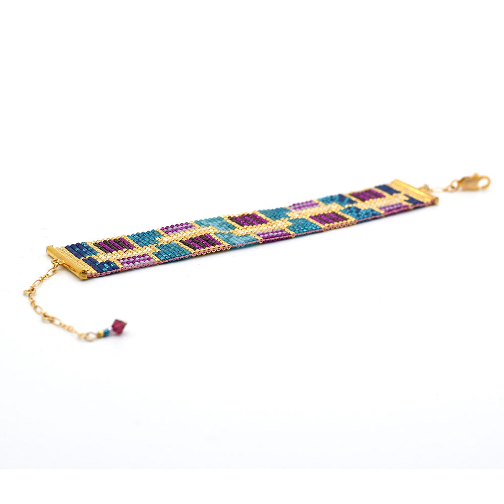 Naronna handmade woven Naomi Bracelet with colourful pattern