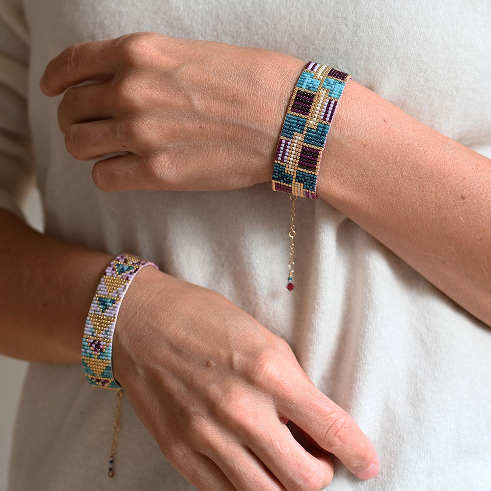 Naronna handmade woven Naomi Bracelet with colourful pattern