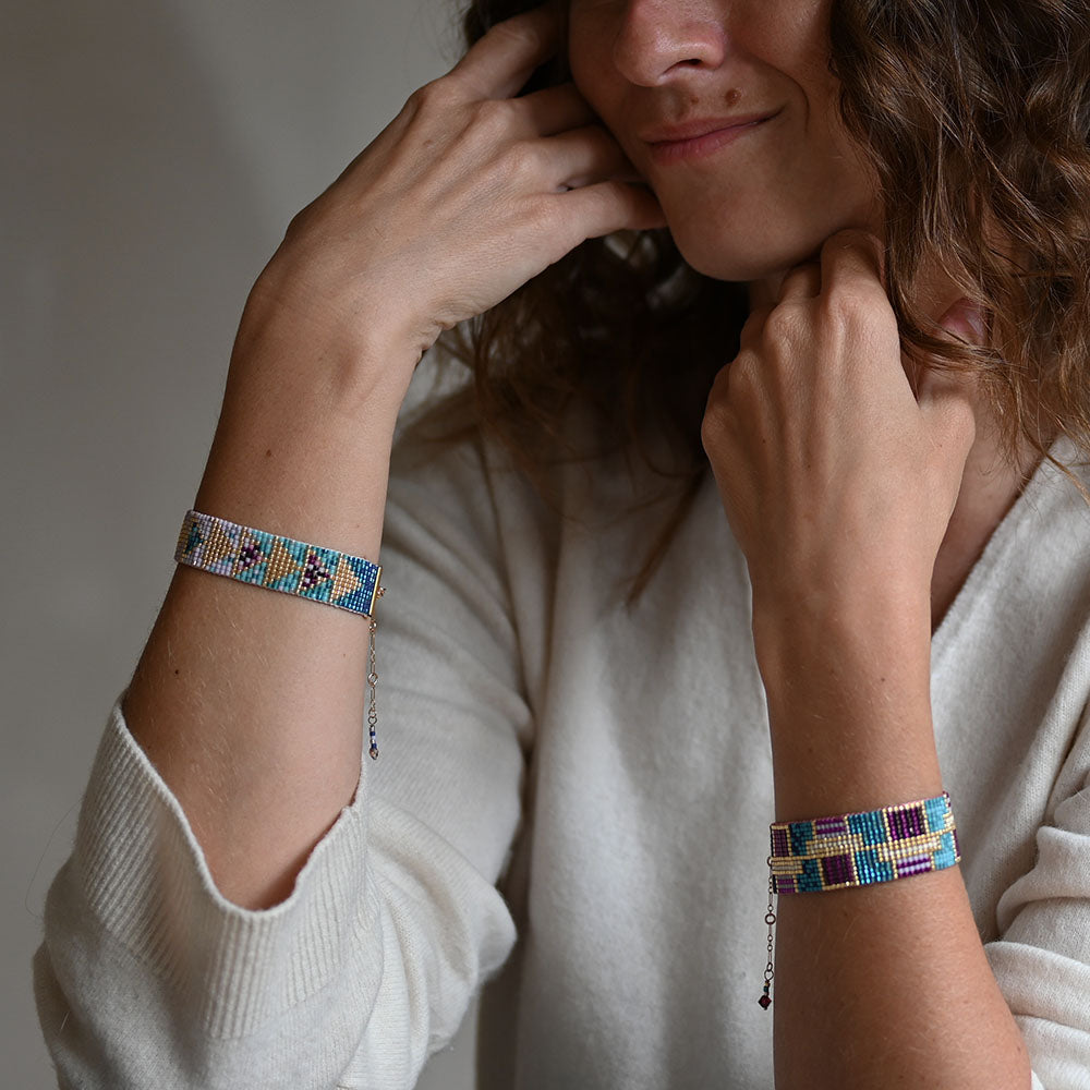 Naronna handmade woven Naomi Bracelet with colourful pattern